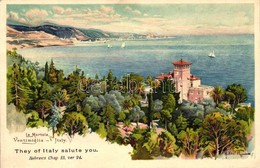 ** T1 Ventimiglia, La Mortola, 'They Of Italy Salute You.', Litho S: H. Mestel - Unclassified