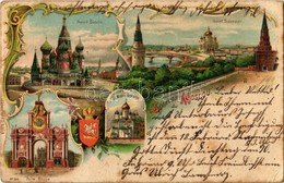 T2/T3 1906 Moscow, Moskau, Moscou; Saint Basile, Saint Sauveur, Porte Rouge, St. Michel Archange / Saint Basil's Cathedr - Non Classés
