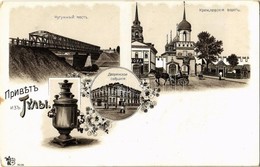 ** T2 Tula, Cast Iron Bridge, Kremlin Gates, Assembly Of Gentry, Meeting Hall, Tula Samovar. O.Z.M. 9258. Art Nouveau, F - Non Classés