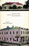 ** T2/T3 Rivne, Rowno; Gimnazium Meski / Mäner Gimnazium, Hotel 'Centimental' / Boys' High School, Hotel (EK) - Zonder Classificatie