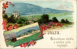 ** T2/T3 Yalta, Jalta; Schicht's Soap Factory Advertisement On The Backside. Art Nouveau, Floral, Litho (EK) - Ohne Zuordnung