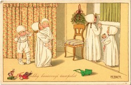 * T2/T3 1915 Boldog Karácsonyi ünnepeket! / Christmas Children Art Postcard. M. Munk Nr. 987. Litho S: Pauli Ebner (EK) - Non Classés