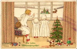 * T2/T3 Die Besten Weihnachtsgrüße! / Christmas Children Art Postcard. M. Munk Nr. 987. Litho S: Pauli Ebner (EK) - Ohne Zuordnung