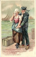 ** T2 Seemanns Abschied / Romantic Sailor Postcard, Emb. Litho - Ohne Zuordnung