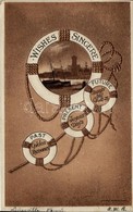 T2/T3 Wishes Sincere / Greeting Card For Ship Travel, Emb. Litho (EK) - Zonder Classificatie