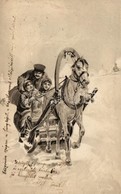 T2 Family In Horse Sleigh, J.P. No. 1047, Litho - Zonder Classificatie