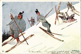 T2/T3 Wintersport / K.u.K. Military Alpine Unit Officers Skiing In Winter. B.K.W.I. 560-7. S: Fritz Schönpflug (EK) - Unclassified