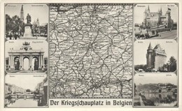 ** T1 Der Kriegsschauplatz In Belgien / The Theaters Of War In Belgium, Map - Ohne Zuordnung