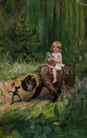 T2/T3 'Ritt Ins Marchenland' / Child Riding A Bear, Dwarf, 'Deutsche Meister' No. 4281, S: H. Susemihl (EK) - Non Classés
