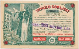 Budapest 1903. 'Tanuló Sorsjegy' 1K értékben, Felülbélyegzéssel T:I- - Sin Clasificación
