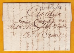 1795 - Marque Postale 42. CHat BRILLANT, Chateaubriant, Loire Inférieure Sur Lettre De 3 P.vers Rennes, Ille & Vilaine - 1701-1800: Precursori XVIII