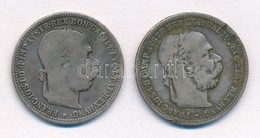 Ausztria 1893. 1K Ag 'Ferenc József' (2x) T:3 
Austria 1893. 1 Corona Ag 'Franz Joseph' (2x) C:F - Unclassified