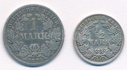 Német Birodalom 1874D 1M Ag + 1918A 1/2M Ag T:2-,2
German Empire 1874D 1 Mark Ag + 1918A 1/2 Mark Ag C:VF,XF - Ohne Zuordnung