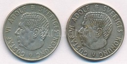 Svédország 1965U-1967U 1K Ag (2xklf) 'VI. Gusztáv' T:2-,3 
Patina Sweden 1965U-1967U 1 Krona Ag (2xdiff) 'Gustaf VI.' C: - Unclassified