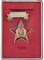 ~1950. 'Kiváló Dolgozó' Rákosi-címeres Zománcozott Fém Kitüntetés, Tokban T:2 - Unclassified