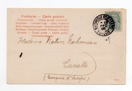 !!! PRIX FIXE : LEVANT, CPA DE SALONIQUE POUR CAVALLE DE 1906, AFFRANCH TYPE BLANC - Storia Postale