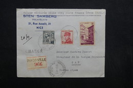 MONACO - Enveloppe Commerciale ( Négociant En Philatélie De Nice ) En Recommandé Chargé Pour Gap En 1941 - L 32387 - Lettres & Documents