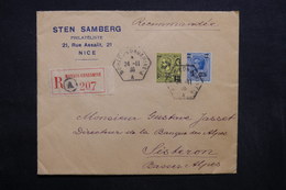 MONACO - Enveloppe Commerciale ( Négociant En Philatélie De Nice ) En Recommandé Pour Sisteron En 1936 - L 32389 - Storia Postale