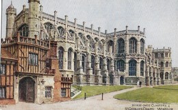 CARTE POSTALE ORIGINALE ANCIENNE COULEUR : WINDSOR HORSE SHOE CLOISTERS & ST GEORGES CHAPEL BERKSHIRE ANGLETERRE - Windsor