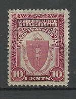 USA Commonwealth Of Massachusetts Stock Transfer Tax 10 Cents O - Steuermarken