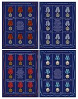 Russia 2019 - 4 Full Sheets State Awards Of The Russian Federation Symbol Coat Of Arms Heraldry Organizations Stamps MNH - Feuilles Complètes