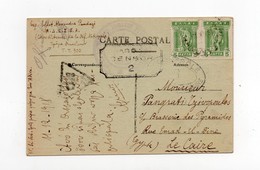 !!! PRIX FIXE : LEVANT, CPA DE SALONIQUE DE 1918 AVEC TIMBRES GRECS ET CACHETS DE CENSURE - Cartas & Documentos