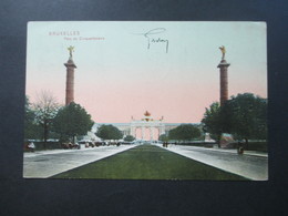 Belgien 1907 AK Bruxelles Parc Du Cinquantenaire Nach London Gesendet! Michel Nr. 71 Mit 2 Anhängseln! - 1905 Grove Baard