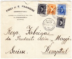 1934 Brief Einer Comestible Firma Aus Alexandria An Die Maggi Fabrik In Kempttal; Brief Bedarfsspuren + Etwas Knitterig - Covers & Documents