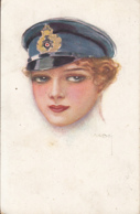 CPA SIGNED ILLUSTRATIONS, USABAL- BOY WITH PEAKED CAP - Usabal