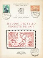 1976. ESTUDIO DEL SELLO URGENTE DE 1939. Guillermo Peyró Madroñal Y José María Gomís Seguí. XX Volumen De La Biblioteca  - Andere & Zonder Classificatie