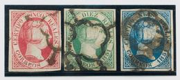 º9, 10, 11. 1851. 5 Reales Rojo, 6 Reales Azul Y 10 Reales Verde (todos Los Ejemplares En Perfecto Estado De Conservació - Andere & Zonder Classificatie