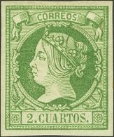 *51. 1860. 2 Cuartos Verde. Color Intenso Y Grandes Márgenes. PIEZA DE LUJO. Cert. COMEX. - Autres & Non Classés