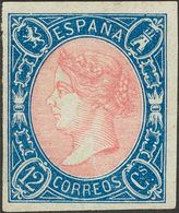(*)70. 1865. 12 Cuartos Azul Y Rosa. MAGNIFICO. Cert. EXFIMA. - Other & Unclassified