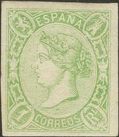 *72. 1865. 1 Real Verde. MAGNIFICO. Cert. EXFIMA. - Andere & Zonder Classificatie