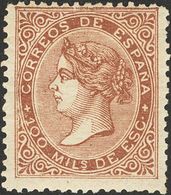 *99. 1868. 100 Mils Castaño. BONITO Y RARO. Cert. EXFIMA. (en Nuestra Opinión El Dentado Del Margen Superior Puede Estar - Altri & Non Classificati