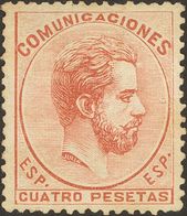 (*)128. 1872. 4 Pts Castaño (conservación Habitual). Color Intenso Y Buen Centraje. MAGNIFICO. Cert. CEM. - Altri & Non Classificati