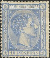 (*)171. 1875. 10 Pts Ultramar (leves Puntitos Claros). BONITO. Cert. CEM. - Andere & Zonder Classificatie