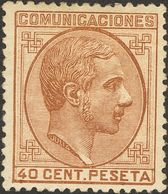 195. 1878. 40 Cts Castaño Rojizo. PIEZA DE LUJO. - Other & Unclassified