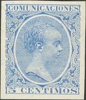 *215s. 1889. 5 Cts Azul. SIN DENTAR. MAGNIFICO. - Altri & Non Classificati