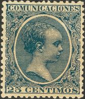 *221. 1889. 25 Cts Azul. Excelente Centraje Y Color. MAGNIFICO. - Other & Unclassified