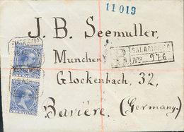 Sobre 215(6), 217(2). 1889. 5 Cts Azul, Seis Sellos (cuatro Al Dorso) Y 10 Cts Castaño, Dos Sellos (al Dorso). Certifica - Sonstige & Ohne Zuordnung