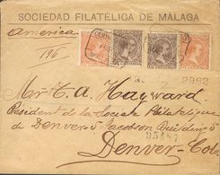 Sobre 217(2), 219(2). 1897. 10 Cts Castaño Amarillo, Dos Sellos Y 15 Cts Violeta, Dos Sellos. Carta Con Membrete De La S - Other & Unclassified