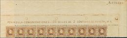 **241(10). 1901. 2 Cts Castaño, Bloque De Diez, Incluyendo La Cabecera De Hoja. MAGNIFICA Y MUY RARA. - Andere & Zonder Classificatie