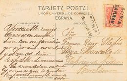 Sobre 243. 1907. 10 Cts Rojo. Tarjeta Postal De EL ROYO (SORIA) A BARCELONA. Matasello Cartería SORIA / GARRAY. MAGNIFIC - Sonstige & Ohne Zuordnung