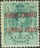 **292hhi. 1920. 5 Cts Verde. SOBRECARGA DOBLE, Una De Ellas INVERTIDA. MAGNIFICA. Edifil 2009: +110 Euros - Andere & Zonder Classificatie