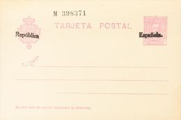 (*)EP66. 1931. 15 Cts Violeta Sobre Tarjeta Entero Postal (sobrecarga Manual). MAGNIFICA. Edifil 2019: 102 Euros - Otros & Sin Clasificación