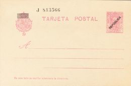 (*)EPM1. 1931. 15 Cts Lila Rosa Sobre Tarjeta Entero Postal. Sobrecarga "República", Local De Madrid. MAGNIFICA. Edifil  - Otros & Sin Clasificación