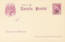 (*)EP85. 1938. 20 Cts Sobre 15 Cts Violeta Sobre Tarjeta Entero Postal. MAGNIFICA. Edifil 2019: +++225 Euros - Otros & Sin Clasificación