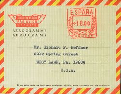 (*)AE104. 1967. 10 Pts Sobre Aerograma (Tipo III Sin Precio). Con La Dirección Inscrita Pero Sin Circular. MAGNIFICO. Ed - Autres & Non Classés