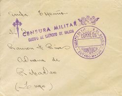 Sobre . (1937ca). Dirigida A RIBADEO. Marca De Franquicia CUERPO DE EJERCITO DE GALICIA / ESTADO MAYOR Y Su Correspondie - Other & Unclassified